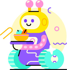 Robot AI Delivering Food