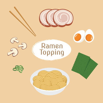 A bowl of delicious japanese ramen with topping