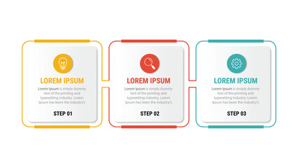 Business infographic template. Thin line design label with icon and 3 options, steps or processes.