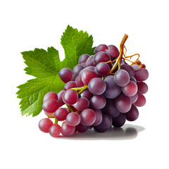 Appetizing grapes. On transparent background (png), easy for decorating projects.