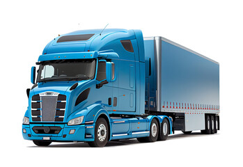 Trucks and Freight Blue On transparent background (png), easy for decorating projects.