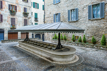 Ancient wash house in  Bergamo alta Italy