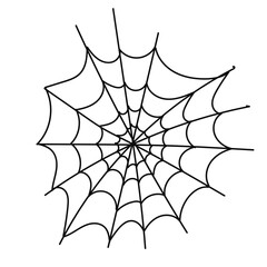 Cobweb silhouette, isolated on white background. Vector illustration, traditional Halloween decorative element.