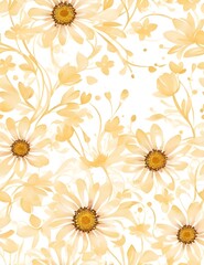 Rose gold seamless pattern design. Illustration Seamless pattern of intense golden yellow roses. Ai generative