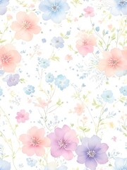 Fototapeta na wymiar Abstract design seamless watercolor pattern with flowers. Seamless floral pattern illustration. Ai generative