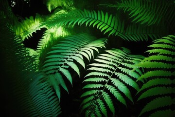 Fototapeta na wymiar Green fern leaves wallpaper. Generative AI.