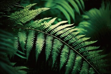 Green fern leaves wallpaper. Generative AI.