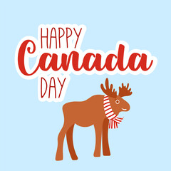 Canada Day Vector Illustration. Happy Canada Day. vector. Unique typography greeting card, decoration. Banner Canada Day first 1st July Holiday icon symbol logos