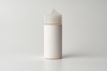 Refill liquid for electronic cigarettes on gray background