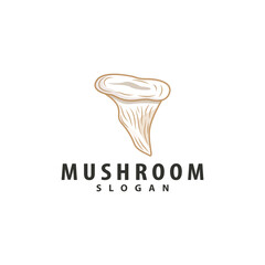 Mushroom Logo, Retro Minimalist Design, Food Vector, Mushroom Plant, Icon Illustration Symbol