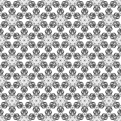 seamless pattern snowflake floral flower art decoration decor damask element ornament texture textile fabric antique design vintage vector illustration