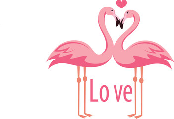 Pair of Pink Flamingos, Valentine's Day