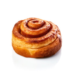 
Delicious cinnamon rolls buns isolated on white background, generative AI

