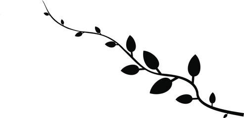 Wine Branch Silhouette, Tree Branch