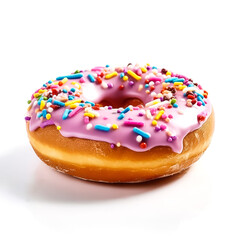 
Delicious donuts isolated on white background, generative AI

