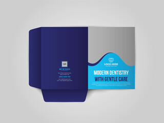 Dental care Medical Presentation folder, Cover design for product presentation, creative layout of booklet cover, catalog, flyer, trendy design for printed products.