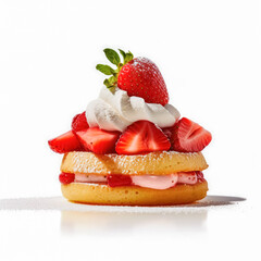 
Delicious Strawberry Shortcake isolated on white background, generative AI

