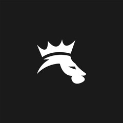 lion logo with crown on the head.