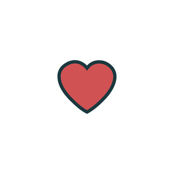 heart vector logo template with bold border.