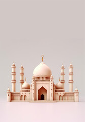 Obraz premium beautiful Islamic mosque vertical background with copy space. Generative Ai