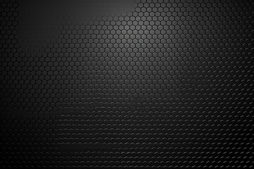 Black stainless steel hexagonal mesh background, 3d technological hexagonal illustration