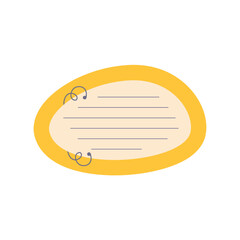 Obraz premium Cute Memo Notebook paper frame for text. Planner sticker element sticky. Flat vector illustration. Cute Notes planner page.