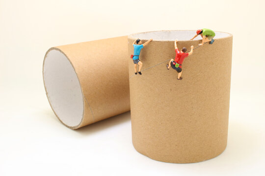 a figure climbing in snowy mountains, sport concept