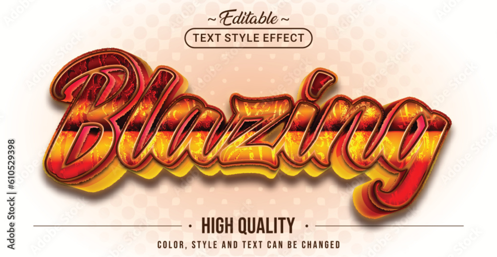 Poster Editable text style effect - Blazing text style theme.