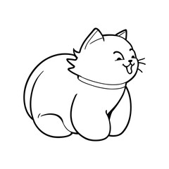 character design of cat.Draw, line drawing style.