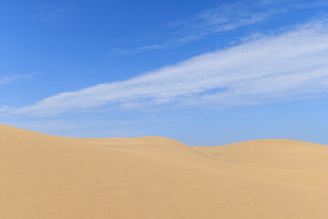 Fototapeta na wymiar 鳥取砂丘の砂と青空と雲