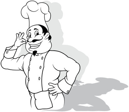 Drawing of a Chef in a White Uniform Showing that the Food is a Delicacy
