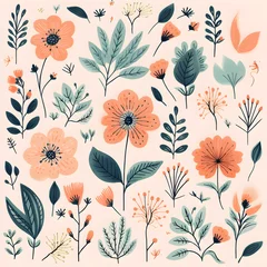 Fotobehang seamless floral pattern. Generative AI. © 인혜 갈