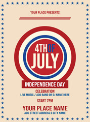 Independence day 4th of July day celebration poster flyer social media post design