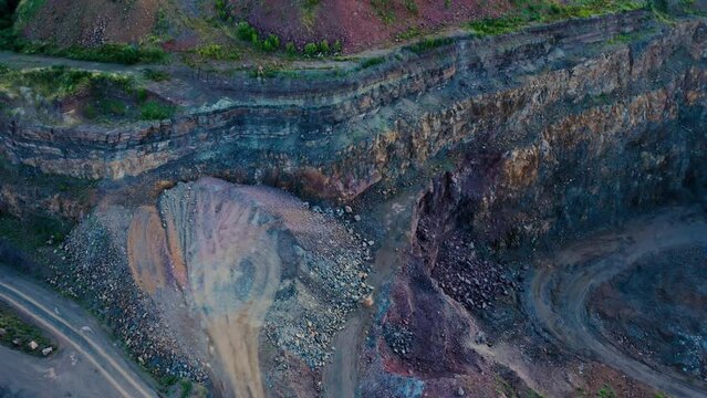 Aerial View Of Opencast Mining - drone shot