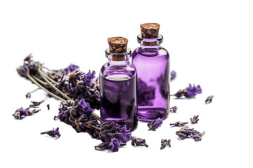 Lavender Essential Oil Isolated on a Transparent Background, Generative Ai