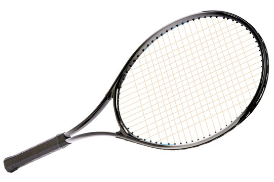 Sports equipment, Tennis racket on white background, Tennis racket Isolate on white PNG File.
