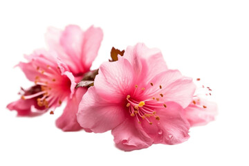 Naklejka na ściany i meble Pink Flowers in Springtime Isolated on Transparent Background, Generative Ai