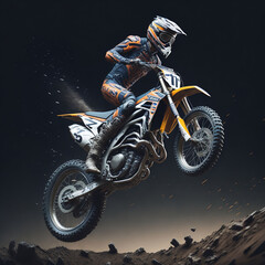 Motocross rider in action on the track.