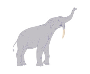 Deinotherium elephant, flat vector illustration isolated on white background.