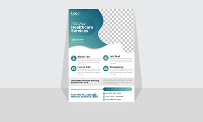 Modern Corporate and Creative Flyer Design Template Vertical Name Flyer Simple and Clean Green White and Black Business Flyer Vector Illustration Colorful Gradient Flyer Design Brochure Medical Flyer