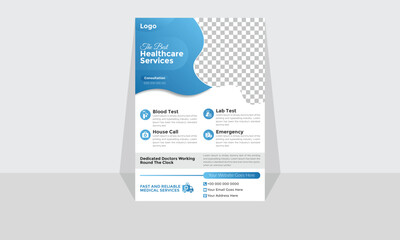 Modern Corporate and Creative Flyer Design Template Vertical Name Flyer Simple and Clean Blue White and Black Business Flyer Vector Illustration Colorful Gradient Flyer Design Brochure Medical Flyer