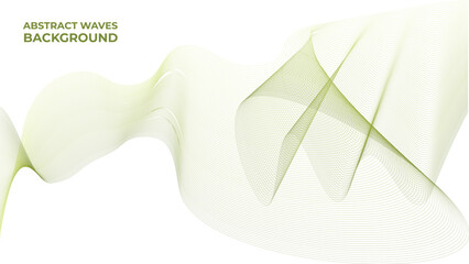 Green waves background abstract pattern line art