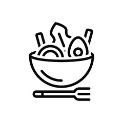Black line icon for food 