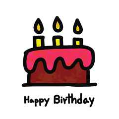 vector happy birthday cake card