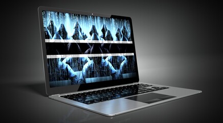 Botswana - country flag and hackers on laptop screen - cyber attack concept