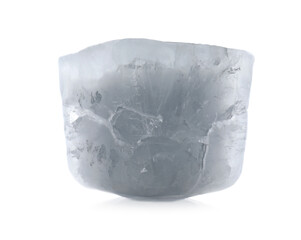 Obraz premium One crystal clear ice cube isolated on white