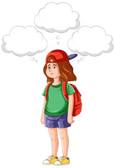 Depressed teenage with speech bubbles