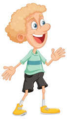 Caucasian boy standing cartoon character