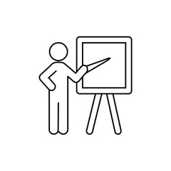 Teacher icon vector. lesson illustration sign. training symbol or logo.