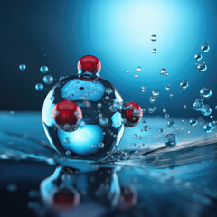 Microscopic view of engineered liquid molecule bonding - Generative AI